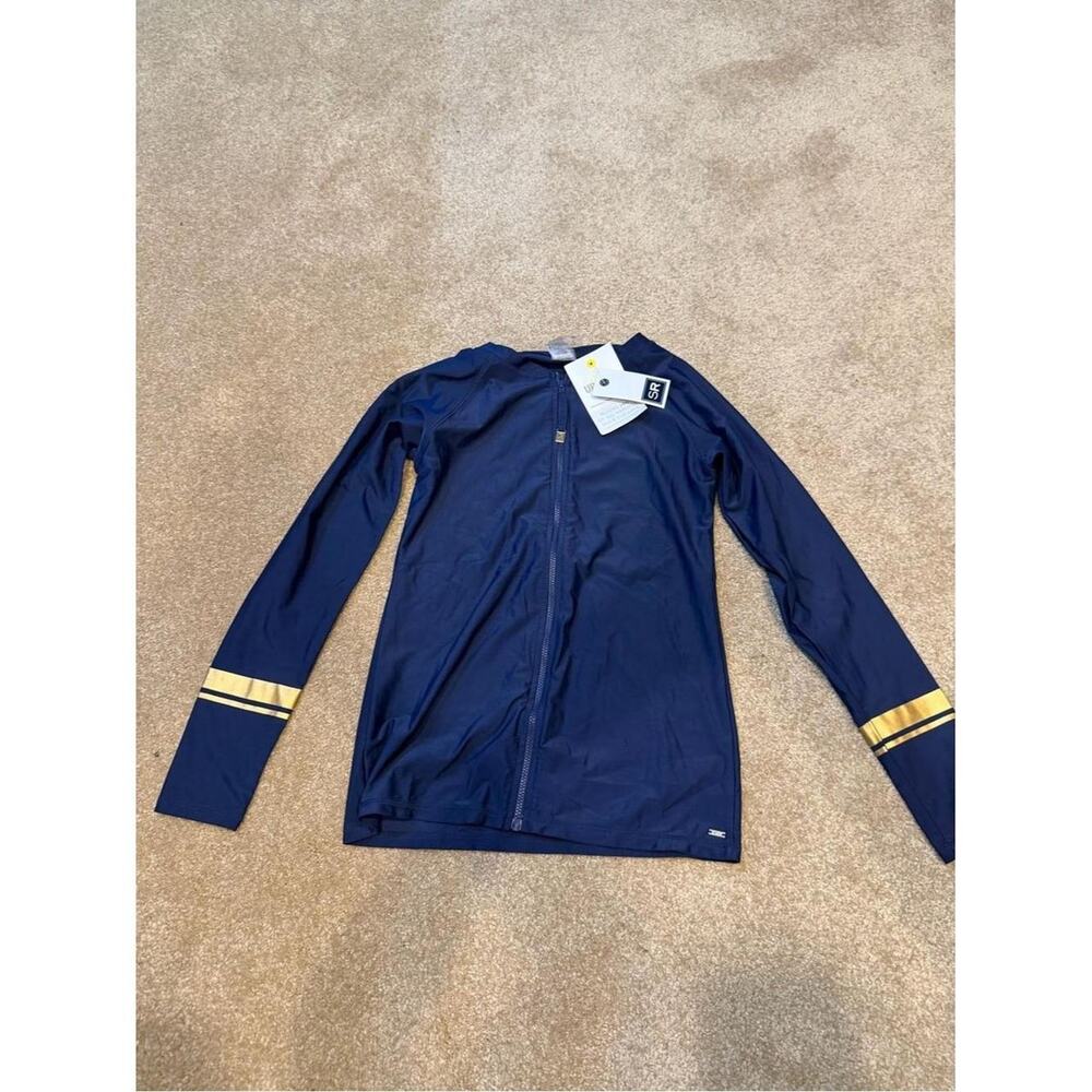 Boy's Navy Swim Long Sleeve Rash Guard Size XS